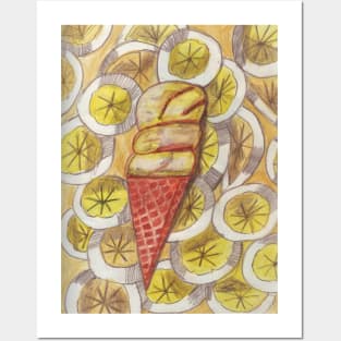 Fruit and Creamy Ice Cream Posters and Art